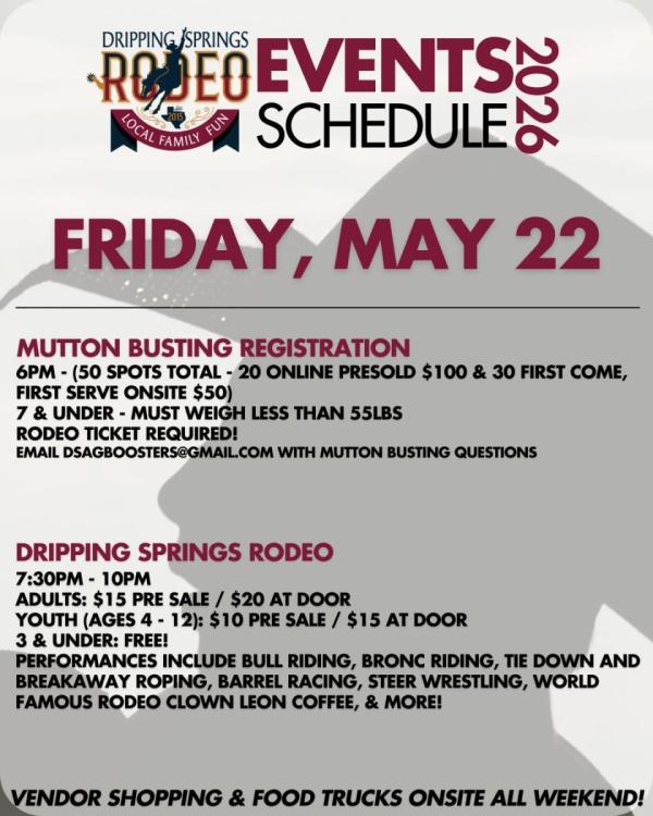 Rodeo Friday Schedule