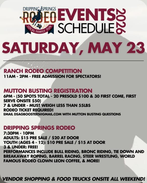 Saturday Rodeo Schedule
