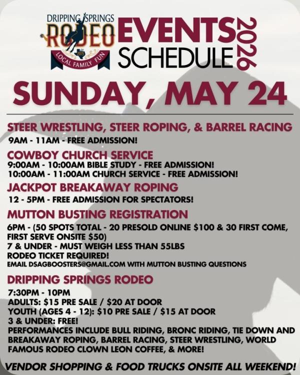 Rodeo Sunday Schedule